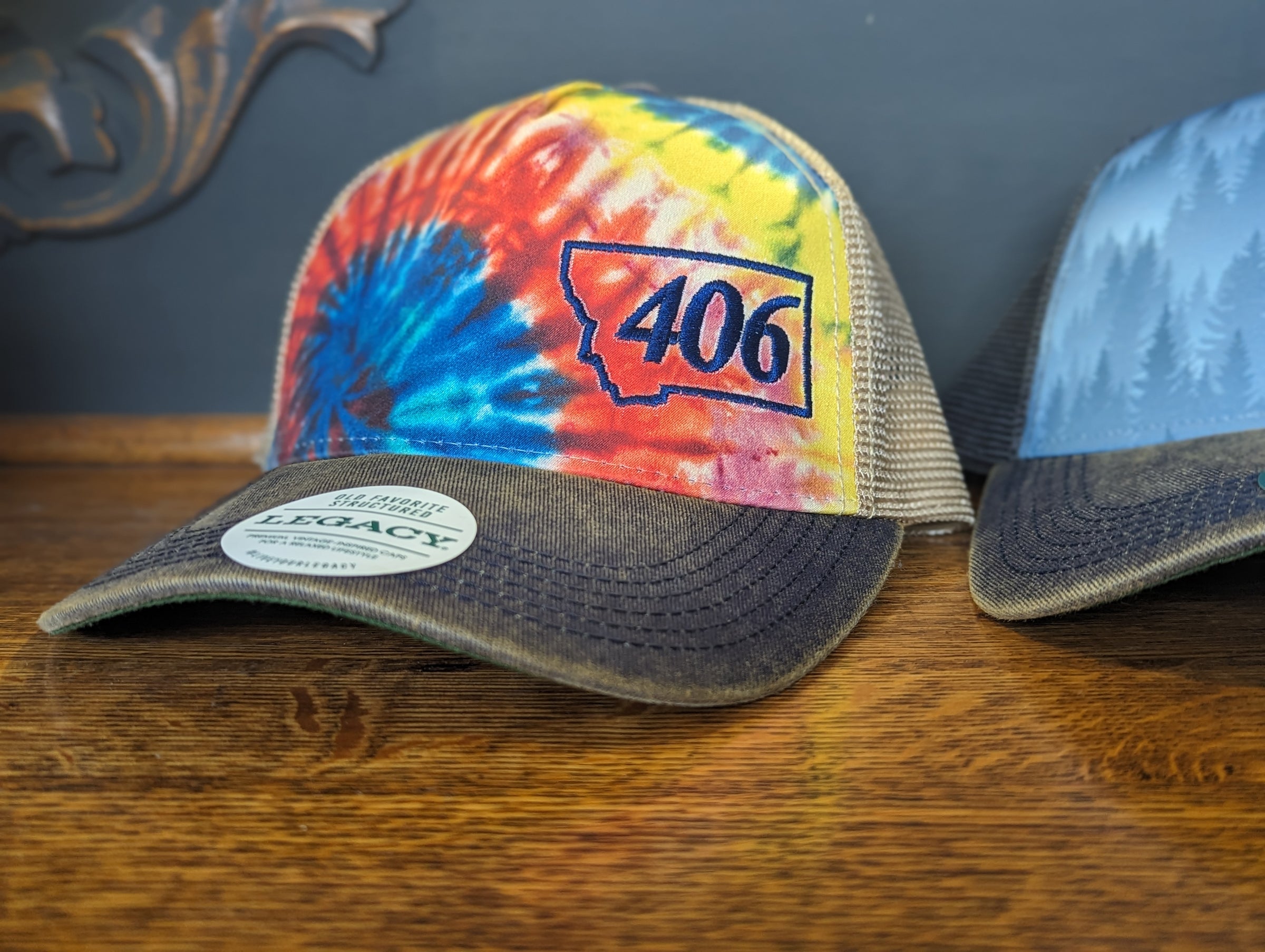 TOP HEADWEAR Tie-Dye Adjustable Trucker Hat - Mesh Back, Snapback Strap, One Size Fits Most, 70s Style